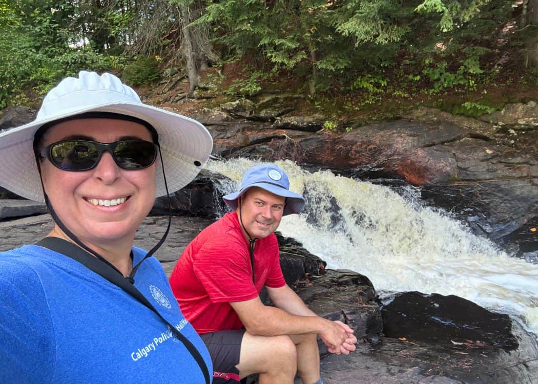 Arrowhead Provincial Park - Us at Stubbs Falla