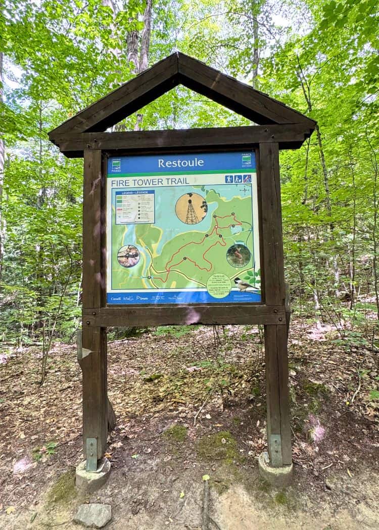 Restoule Provincial Park - Fire Tower Trail Sign