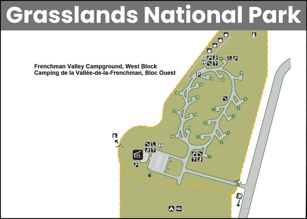 Grasslands NP - Frenchman Valley Campground Map