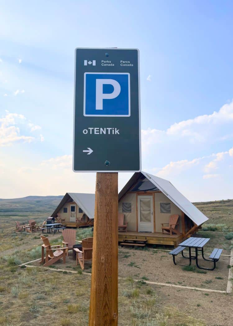 Grasslands NP - Parking sign in campground