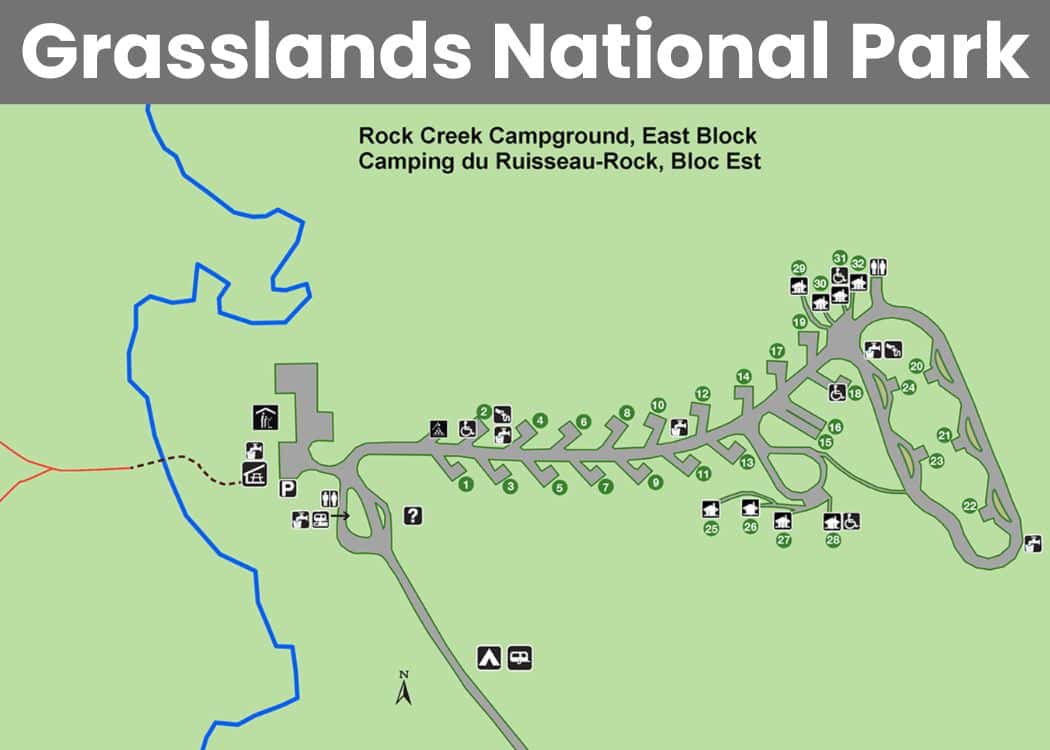 Grasslands NP - Rock Creek Campground Map