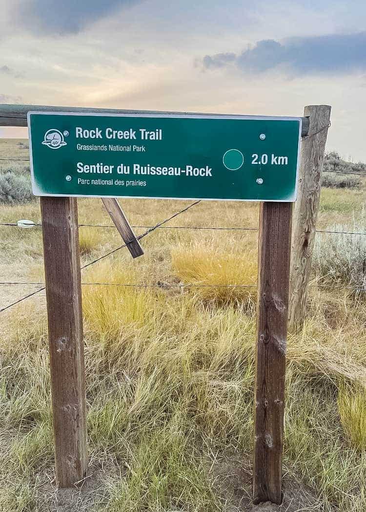 Grasslands NP - Rock Creek Trail sign