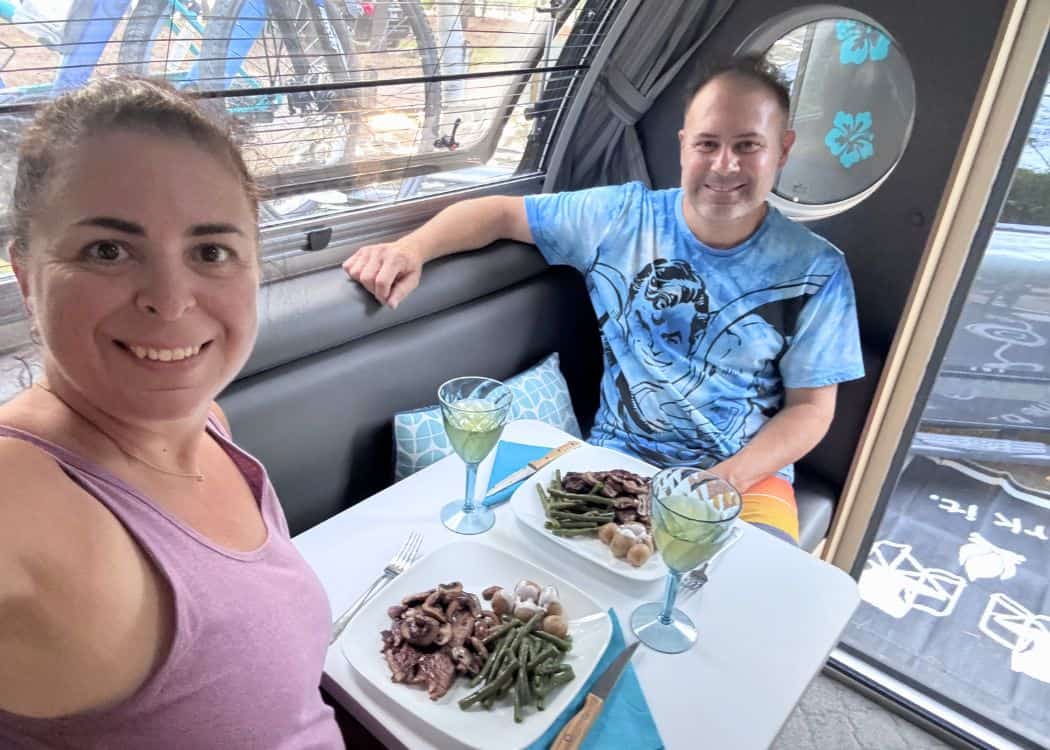 What We Eat While Camping - Steak dinner